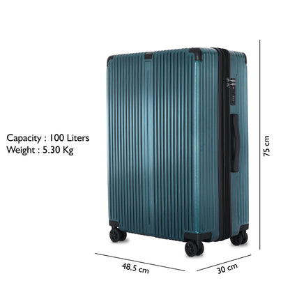 Carriall Meta Luggage Polycarbonate (PC) Hard Sided 28 inch / 75 cm Check-in Size Expandable Trolley Bag  (Green)