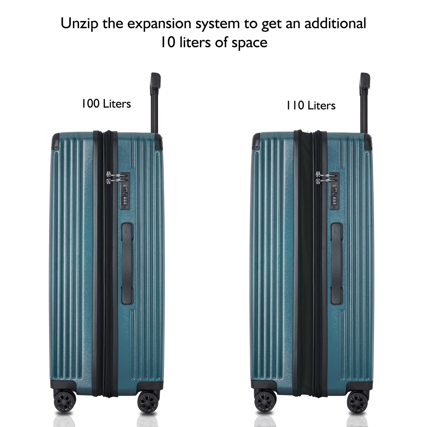 Carriall Meta Luggage Polycarbonate (PC) Hard Sided 28 inch / 75 cm Check-in Size Expandable Trolley Bag  (Green)