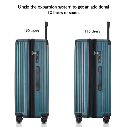 Carriall Meta Luggage Polycarbonate (PC) Hard Sided 28 inch / 75 cm Check-in Size Expandable Trolley Bag  (Green)