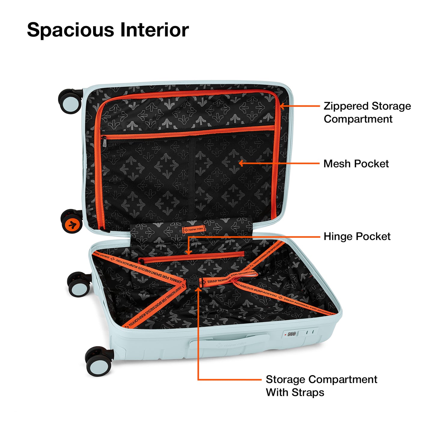 Nasher Miles Paris Hard-Sided Polypropylene Check-in Luggage 28 inch | 75cm | 8 Wheels Large Trolley Bag for Travel | Suitcase (Pastel Green)