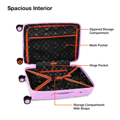 Nasher Miles Paris Hard-Sided Polypropylene Check-in Luggage 28 inch | 75cm | 8 Wheels Large Trolley Bag for Travel | Suitcase (Purple)