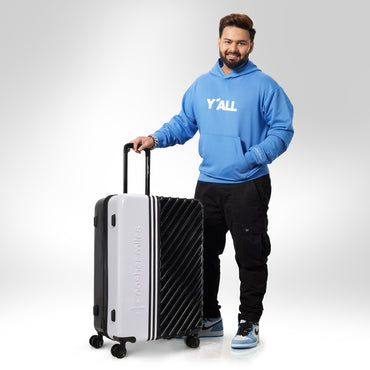 Nasher Miles Vegas Hard-Sided Polycarbonate Check-in Luggage Black&White 28 inch |75 Trolley Bag