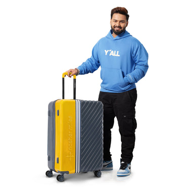 Nasher Miles Vegas Hard-Sided Polycarbonate Check-in Luggage Yellow&Grey 28 inch |75 Trolley Bag