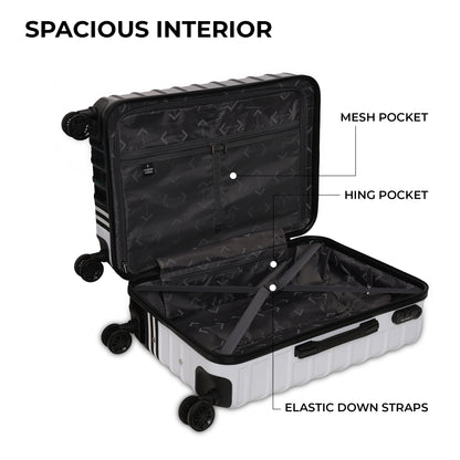 Nasher Miles Vegas Hard-Sided Polycarbonate Check-in Luggage Black&White 24 inch |65 Trolley Bag