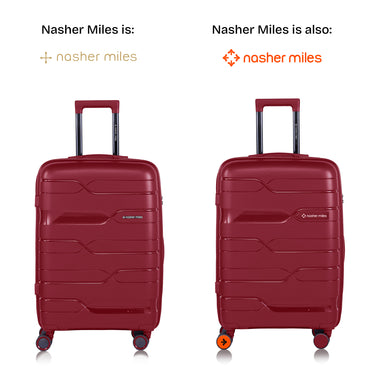 Nasher Miles Paris Hard-Sided Polypropylene Check-in Luggage 24 inch | 65cm | 8 Wheels Medium Trolley Bag for Travel | Suitcase (Maroon)