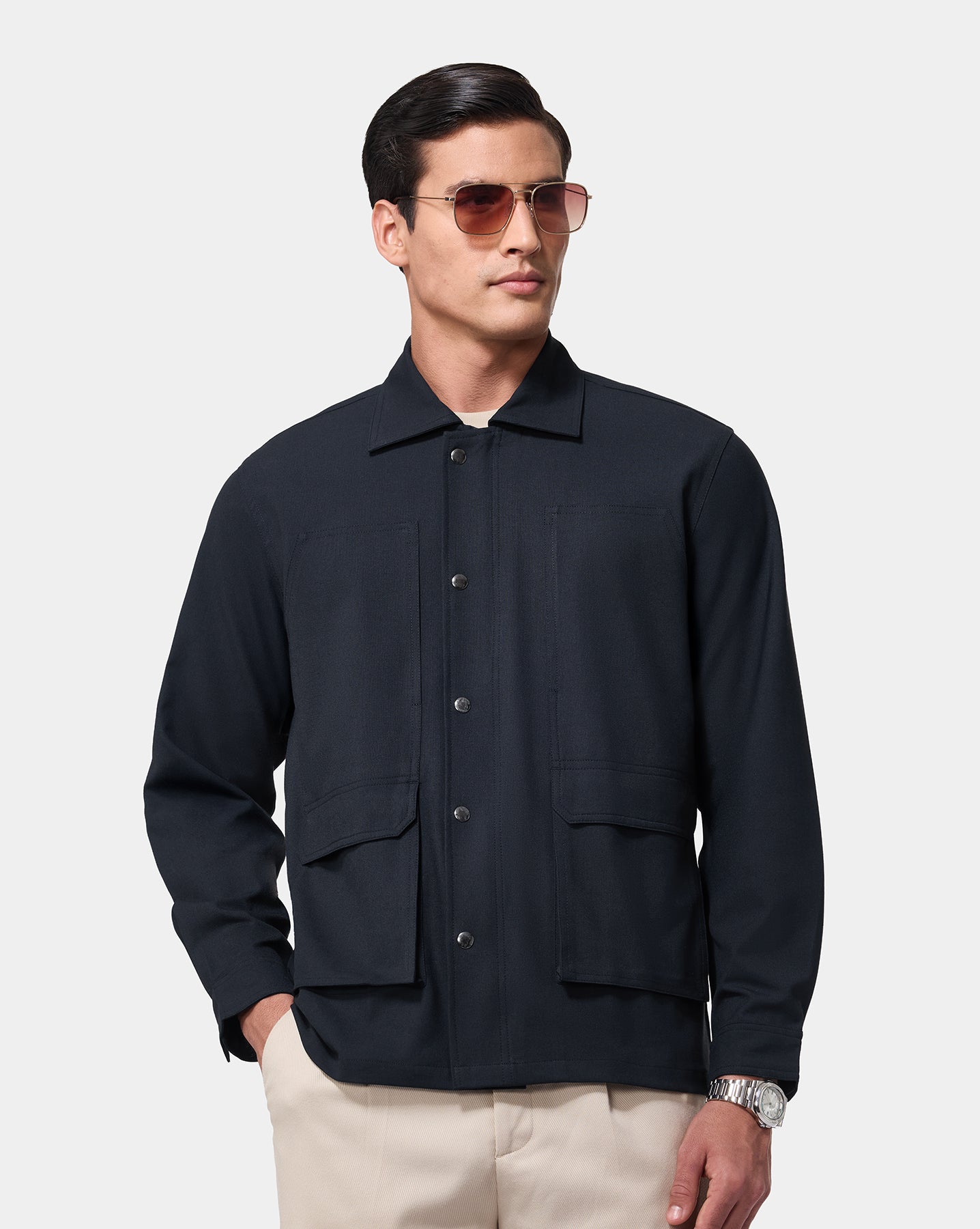 The 4 Way Stretch Shacket Navy