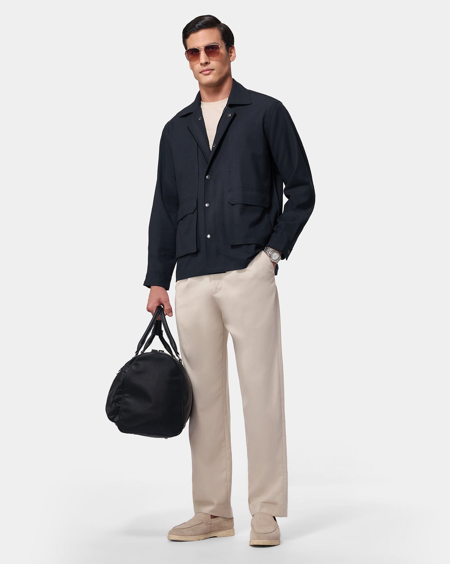 The 4 Way Stretch Shacket Navy