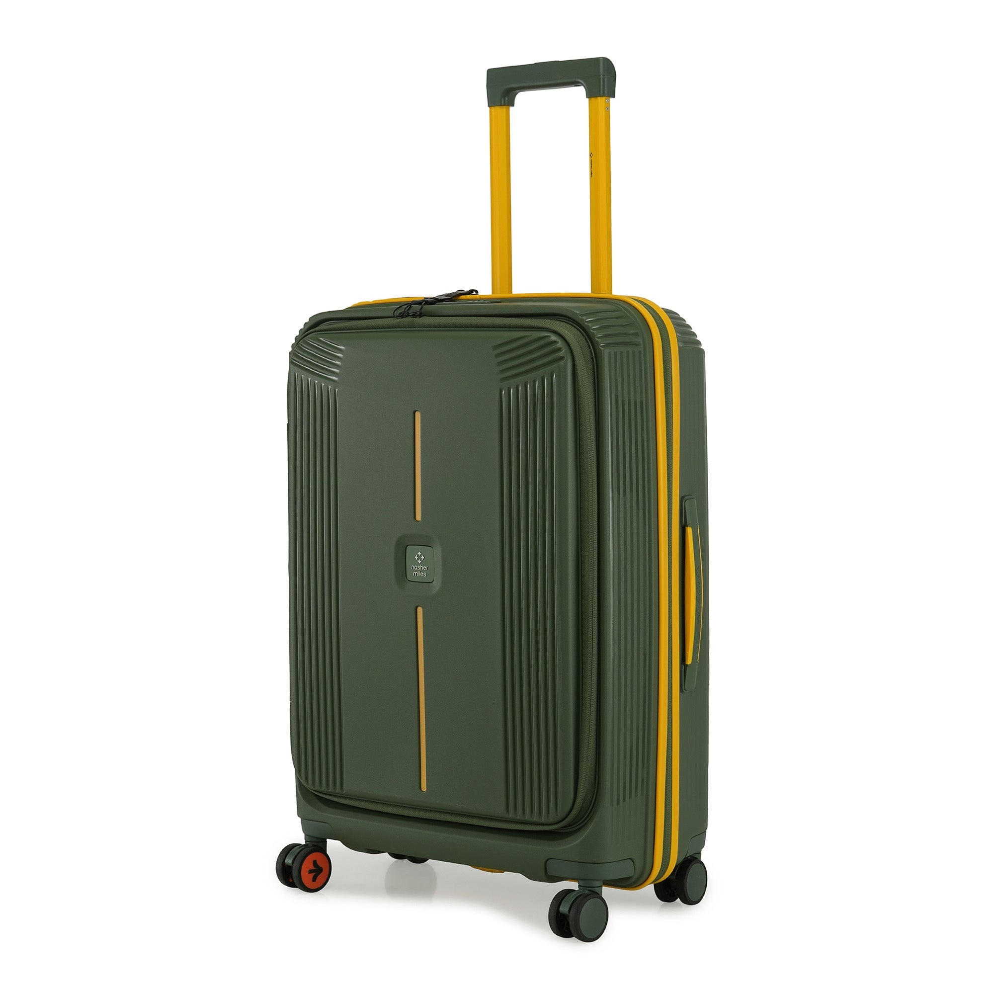 Nasher Miles Alexandria Hard-Sided Polypropylene TSA Lock Check-in Luggage 24 inch | 65cm | 8 Wheels Medium Trolley Bag for Travel | Suitcase (Green Yellow) | Nasher Miles at Broadway