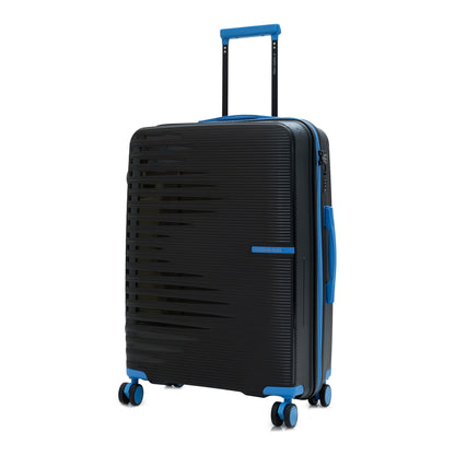 Nasher Miles Havelock TSA Lock and Anti-Theft Hard-Sided Polypropylene Check-in Luggage Black 24 inch |65 Trolley Bag | Suitcase