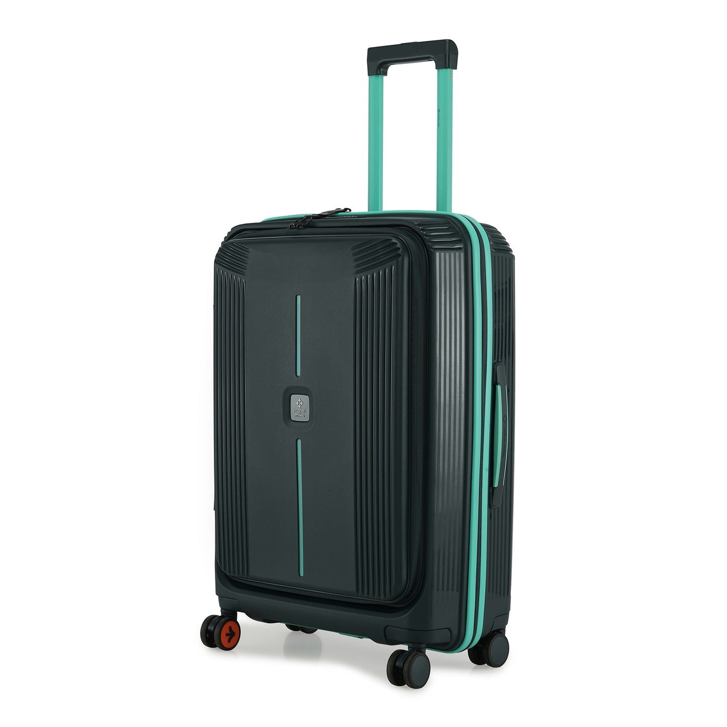 Nasher Miles Alexandria Hard-Sided Polypropylene TSA Lock Check-in Luggage 24 inch | 65cm | 8 Wheels Medium Trolley Bag for Travel | Suitcase (Grey Teal)