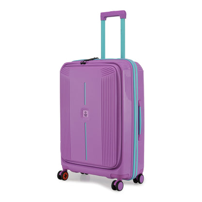 Nasher Miles Alexandria Hard-Sided Polypropylene TSA Lock Check-in Luggage 24 inch | 65cm | 8 Wheels Medium Trolley Bag for Travel | Suitcase (Purple Blue)