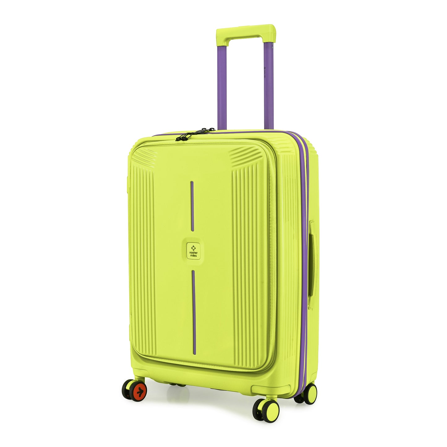 Nasher Miles Alexandria Hard-Sided Polypropylene TSA Lock Check-in Luggage 24 inch | 65cm | 8 Wheels Medium Trolley Bag for Travel | Suitcase (Green Purple)