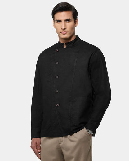 The Double Breasted Shacket Black