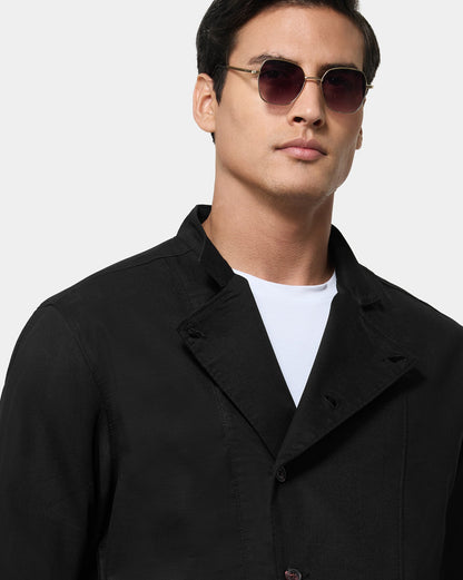 The Double Breasted Shacket Black