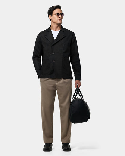 The Double Breasted Shacket Black