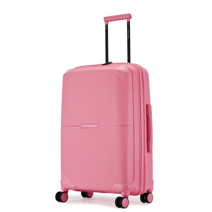 Nasher Miles Hawaii TSA Lock and Anti-Theft Hard-Sided Polypropylene Check-in Luggage Pink 24 inch |65 Trolley Bag | Suitcase