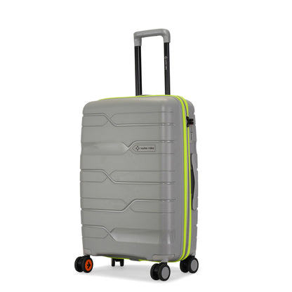 Nasher Miles Cannes Hard-sided Polypropylene Check-In Luggage Grey Neon Green 24 inch | 65 cm Medium Trolley bag