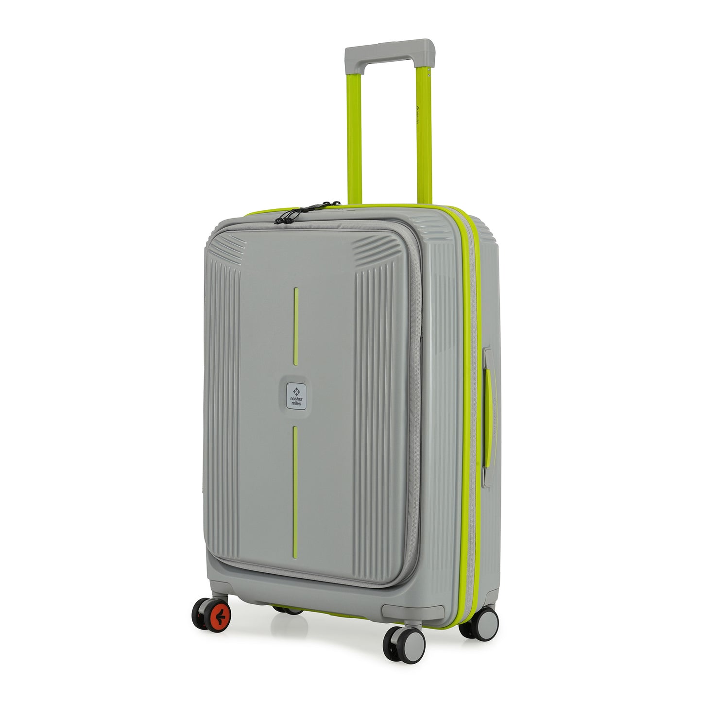 Nasher Miles Alexandria Hard-Sided Polypropylene TSA Lock Check-in Luggage 24 inch | 65cm | 8 Wheels Medium Trolley Bag for Travel | Suitcase (Grey Green)