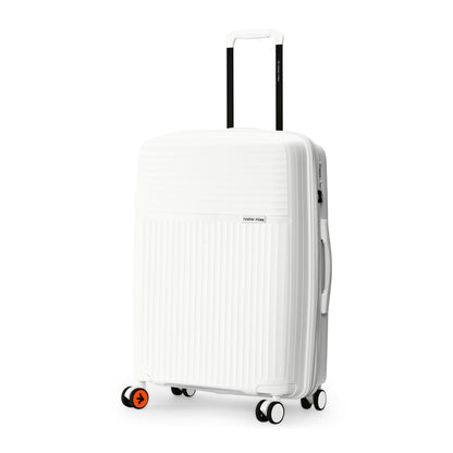 Nasher Miles Krabi Expander Hard-Sided Polypropylene Check-in Luggage White 24 inch |65 Trolley Bag