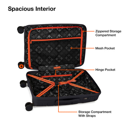 Nasher Miles The Line Hard-Sided Polypropylene Check-in Luggage Black 28 inch |75 Trolley Bag