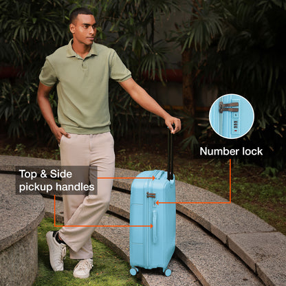 Nasher Miles Coorg Hard-Sided Polypropylene Check-in Luggage Sky Blue 28 inch |75 Trolley Bag