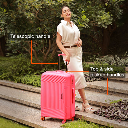 Nasher Miles Coorg Hard-Sided Polypropylene Check-in Luggage Paradish Pink 28 inch |75 Trolley Bag