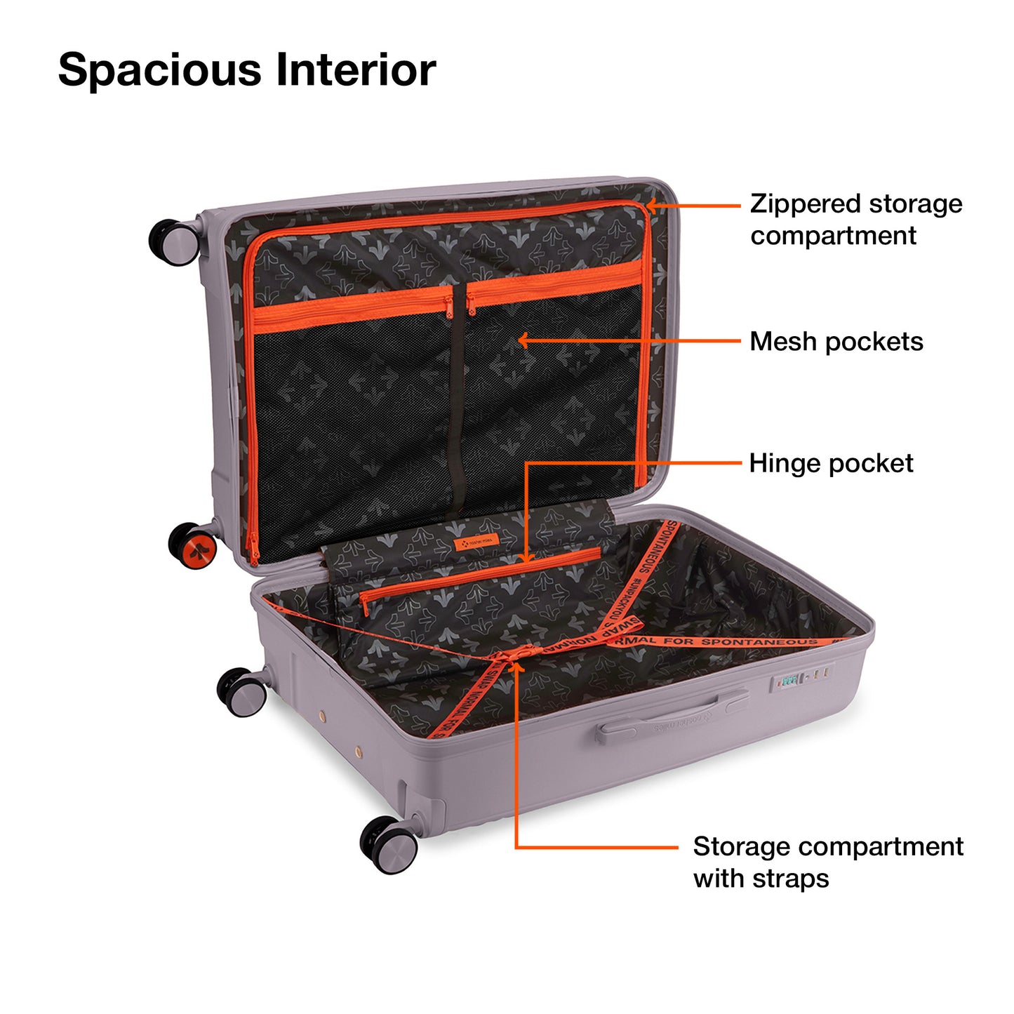 Nasher Miles Coorg Hard-Sided Polypropylene Check-in Luggage Grey 24 inch |65 Trolley Bag