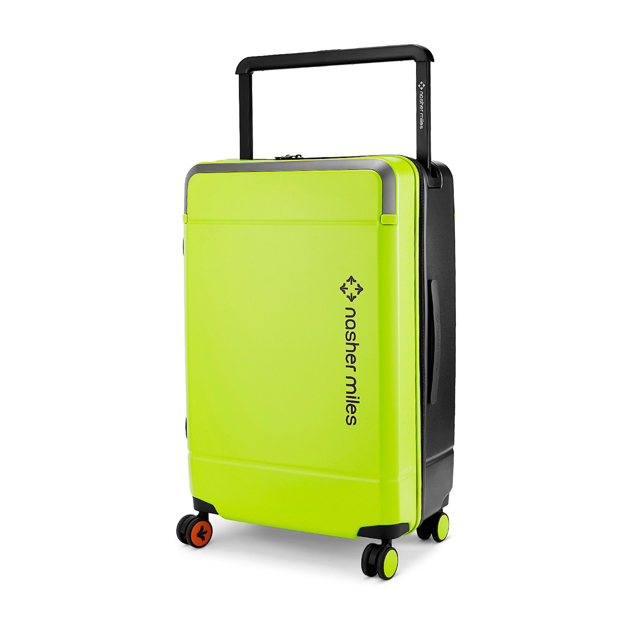 Nasher Miles Oslo TSA Lock Hard-Sided Polycarbonate Wide Telescopic Handle Check-in Luggage Neon Green Grey 26 inch |66 Trolley Bag |Medium Suitcase | Nasher Miles at Broadway