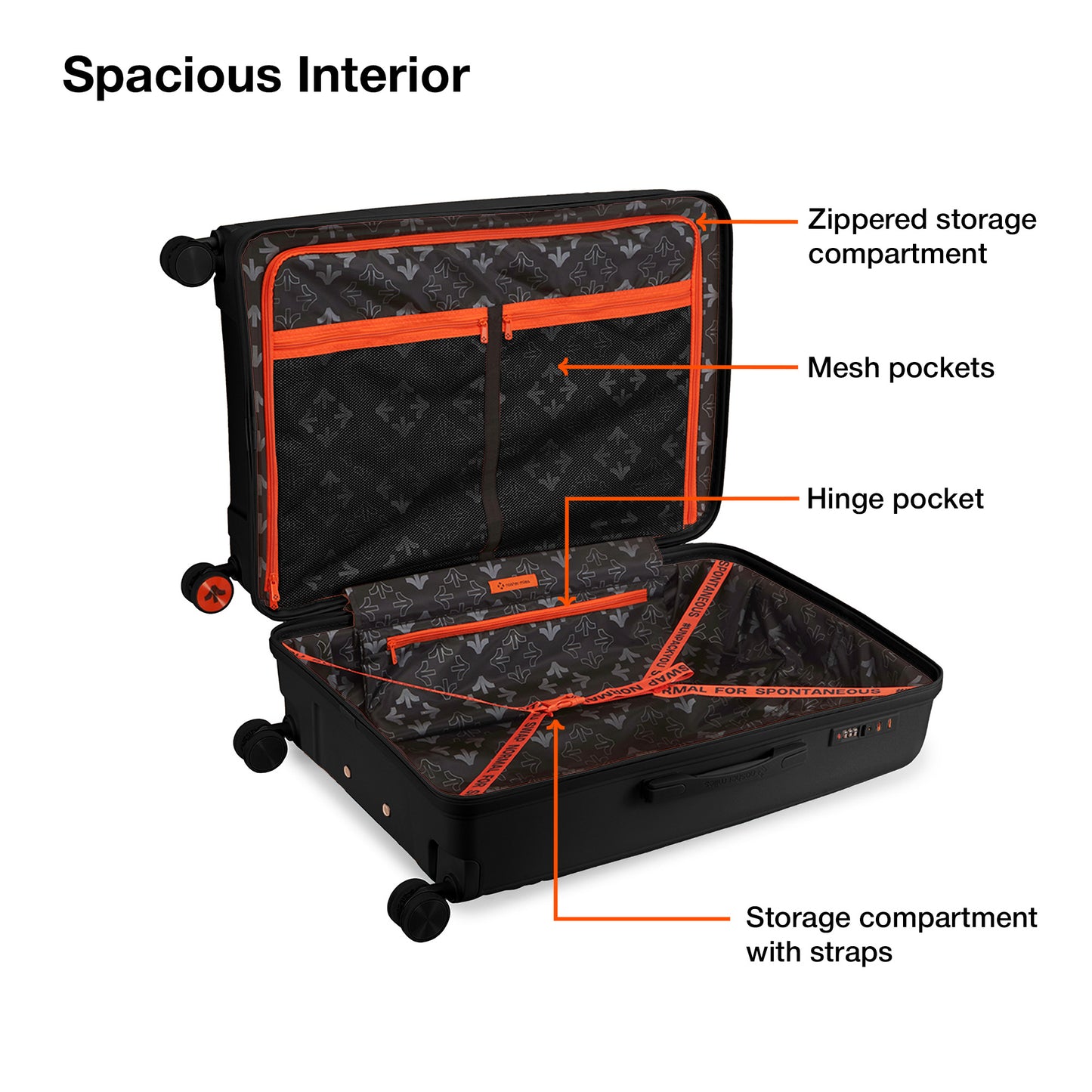 Nasher Miles Coorg Hard-Sided Polypropylene Check-in Luggage Black 24 inch |65 Trolley Bag