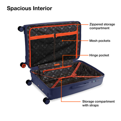Nasher Miles Coorg Hard-Sided Polypropylene Check-in Luggage Navy Blue 28 inch |75 Trolley Bag