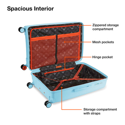 Nasher Miles Coorg Hard-Sided Polypropylene Check-in Luggage Sky Blue 28 inch |75 Trolley Bag
