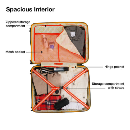 Nasher Miles Alexandria Hard-Sided Polypropylene TSA Lock Check-in Luggage 24 inch | 65cm | 8 Wheels Medium Trolley Bag for Travel | Suitcase (Green Yellow)