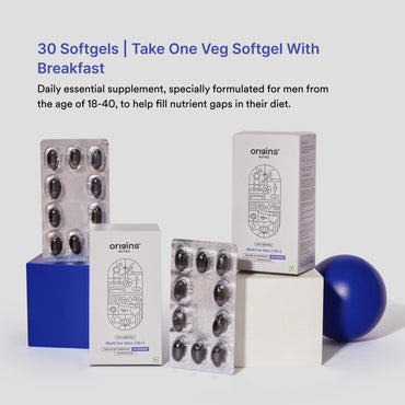 Origins Nutra Multivitamin for Men (18+) Boosts Energy and Metabolism, Immune Support, Cognitive Health, Muscle Function, Strengthens Bone and Joint Health GMP Certified Non-GMO 30 Softgels.