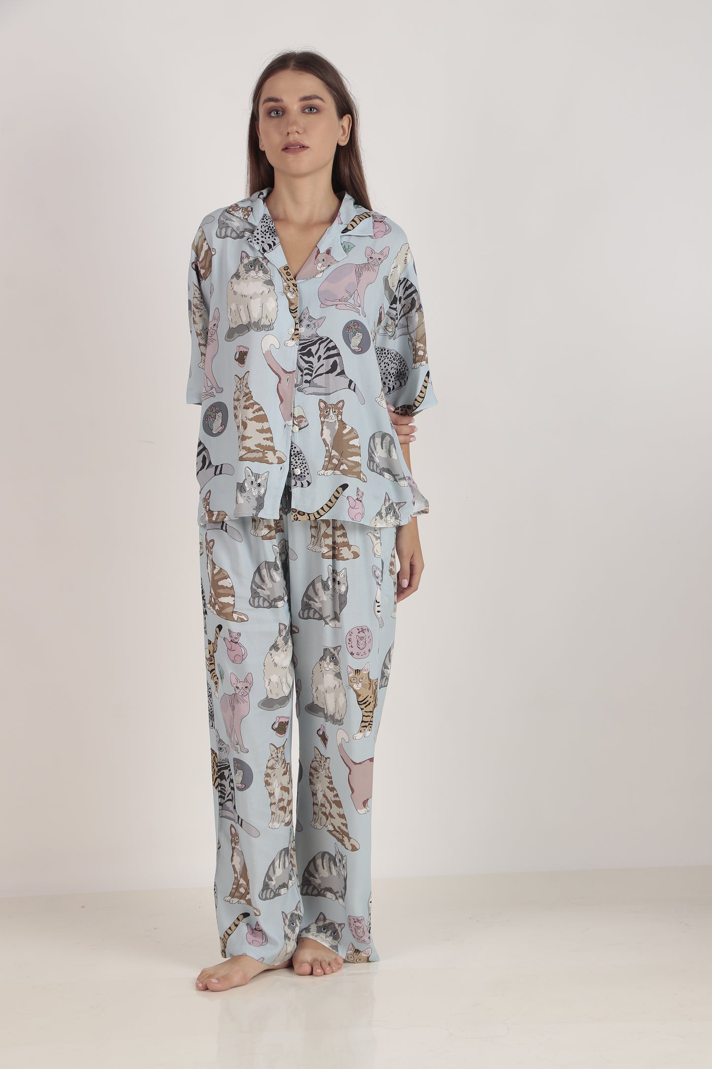 Meow Blue Loungewear set | Masha at Broadway