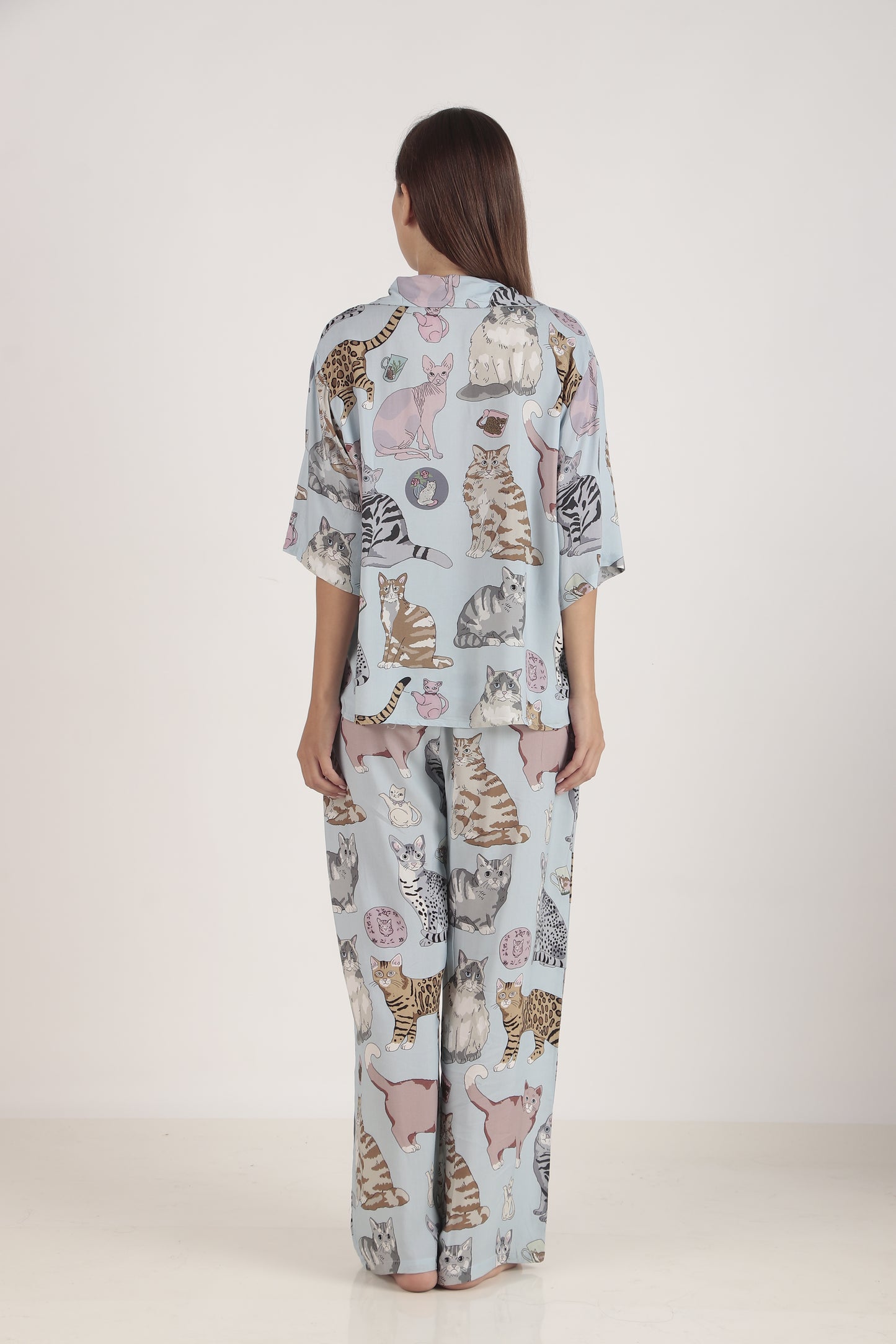 Meow Blue Loungewear set | Masha at Broadway