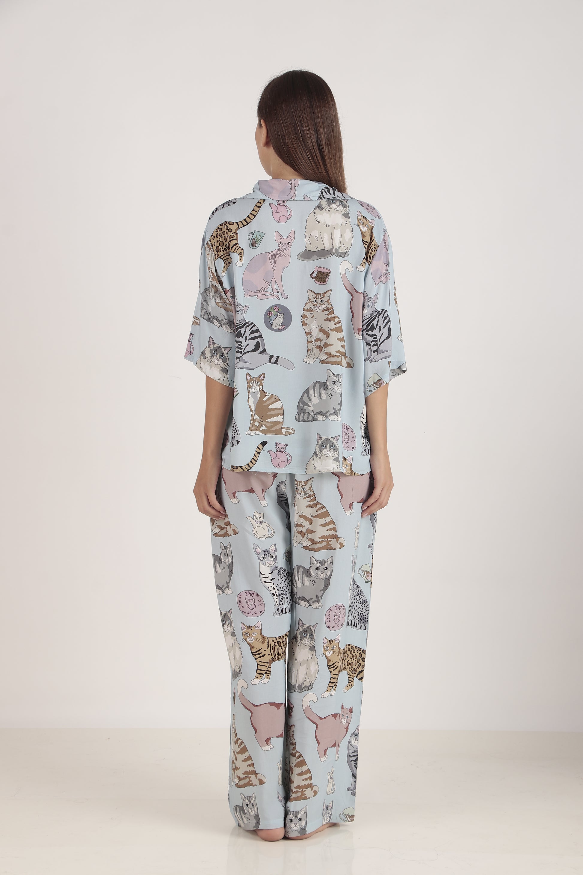 Meow Blue Loungewear set | Masha at Broadway