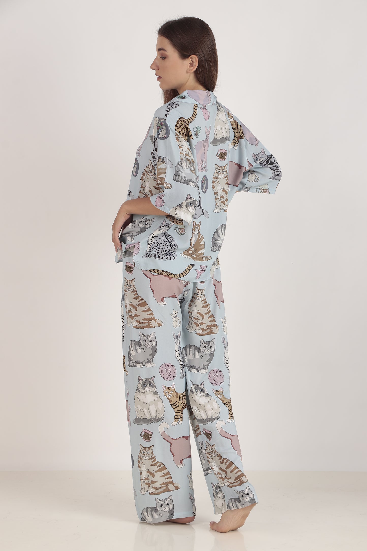 Meow Blue Loungewear set | Masha at Broadway