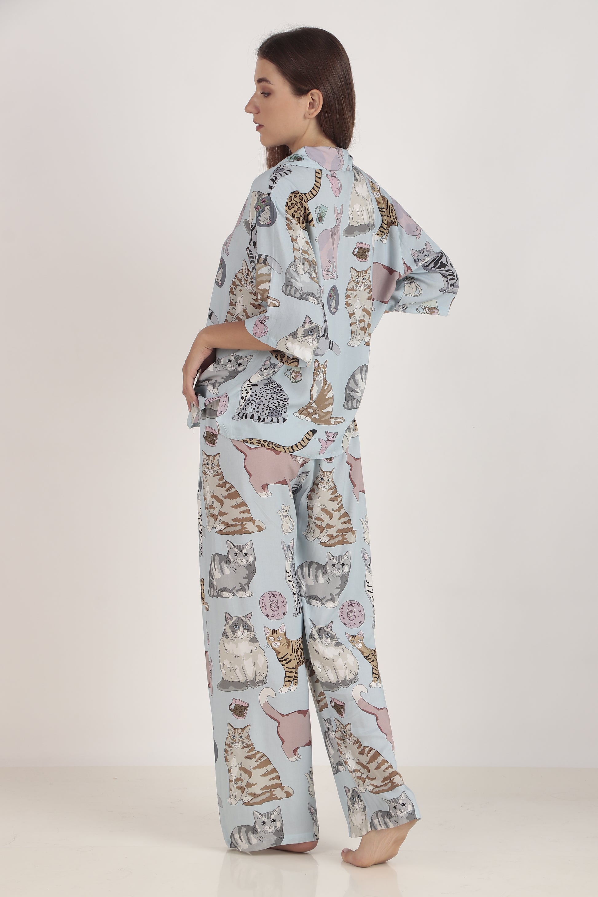 Meow Blue Loungewear set | Masha at Broadway