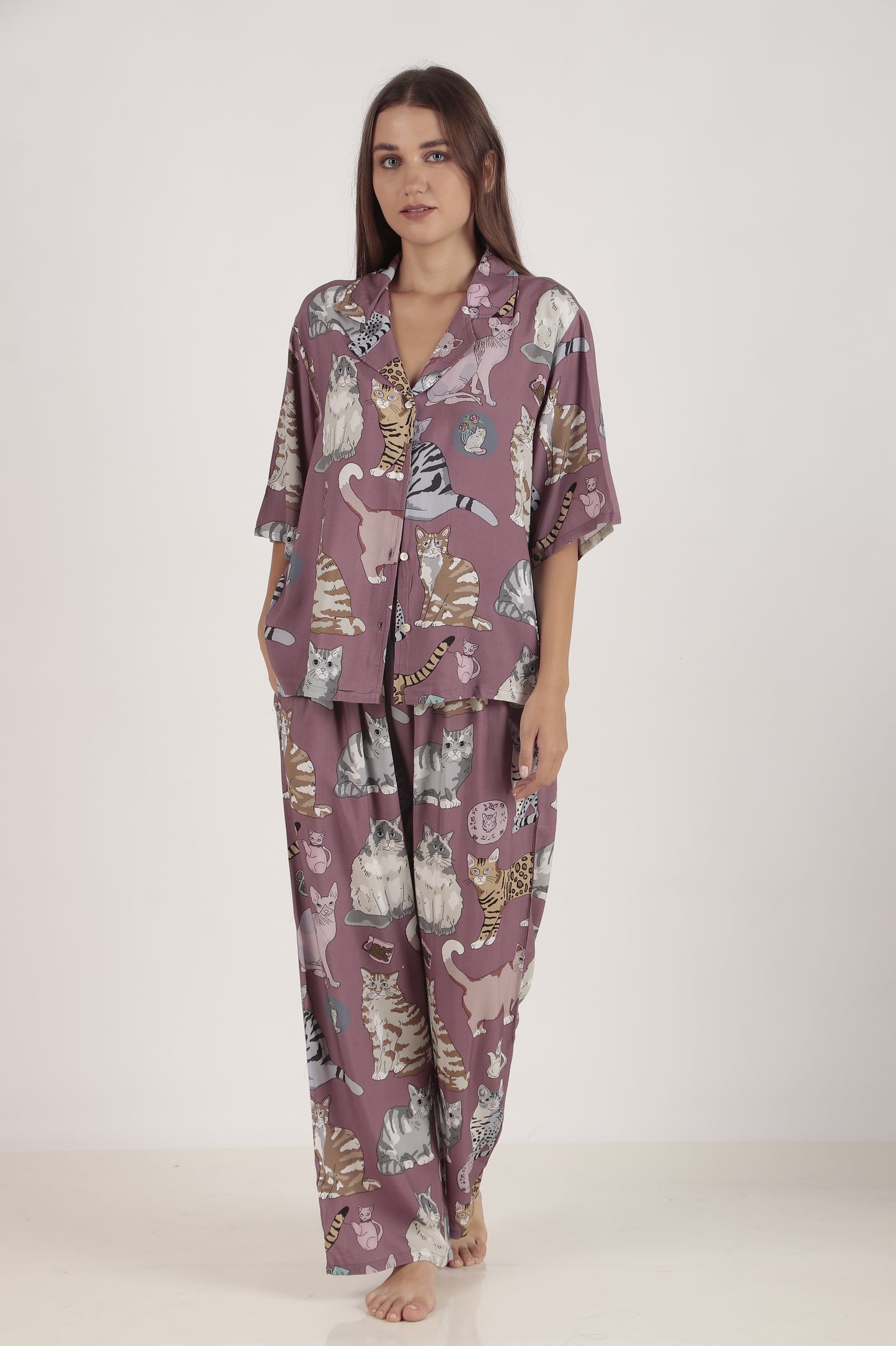 Meow Mauve Loungewear set | Masha at Broadway