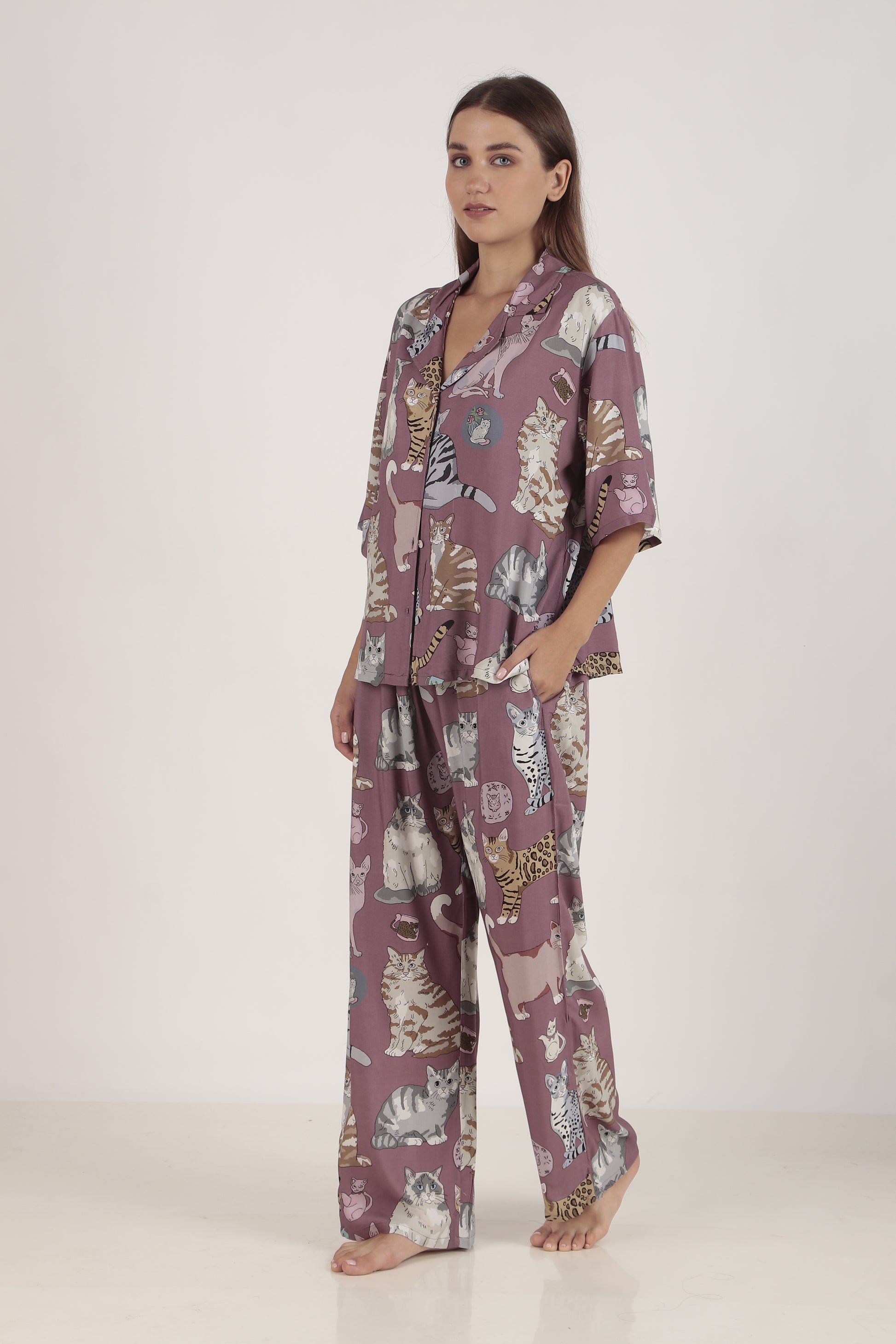 Meow Mauve Loungewear set | Masha at Broadway
