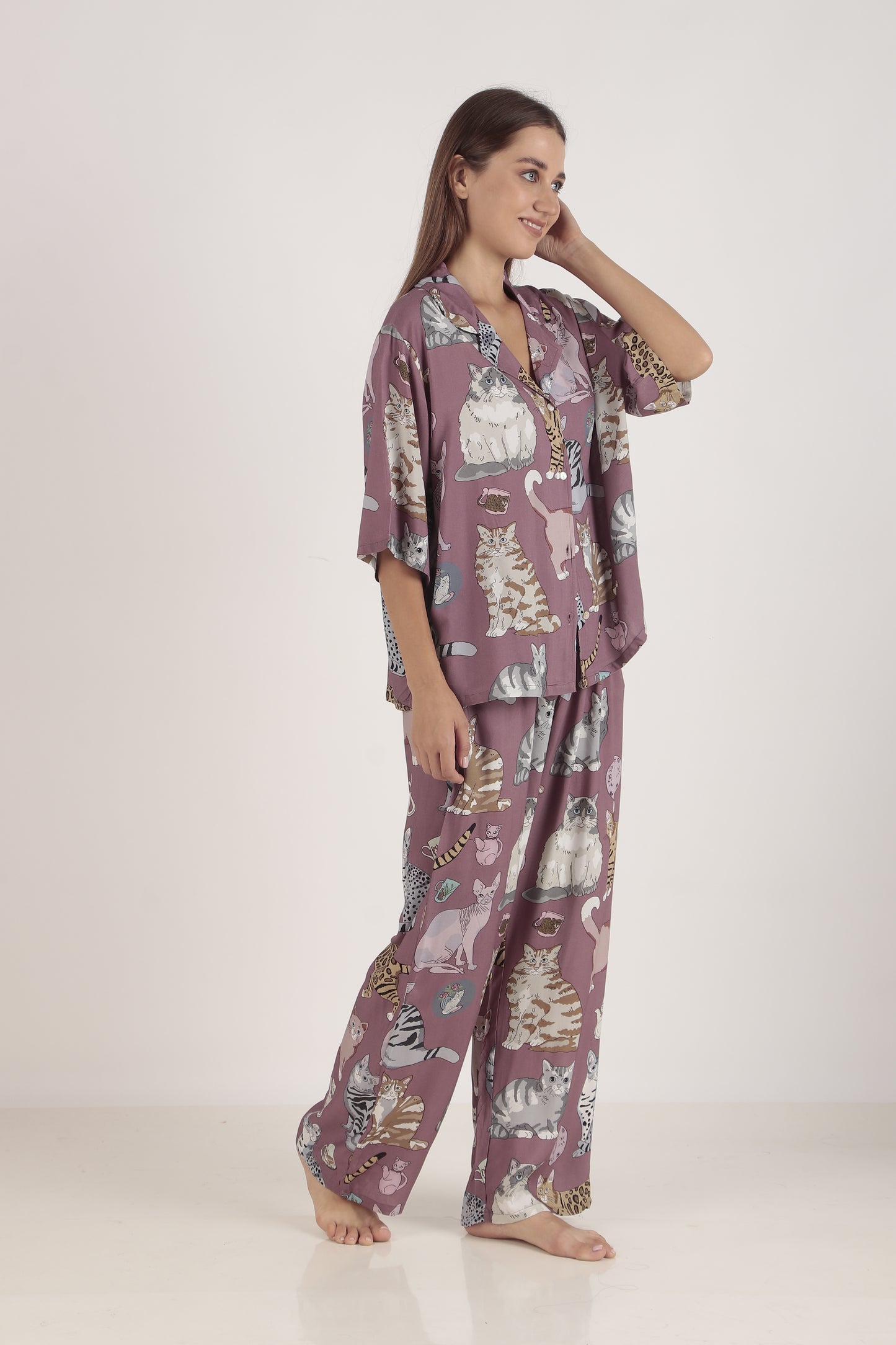 Meow Mauve Loungewear set | Masha at Broadway