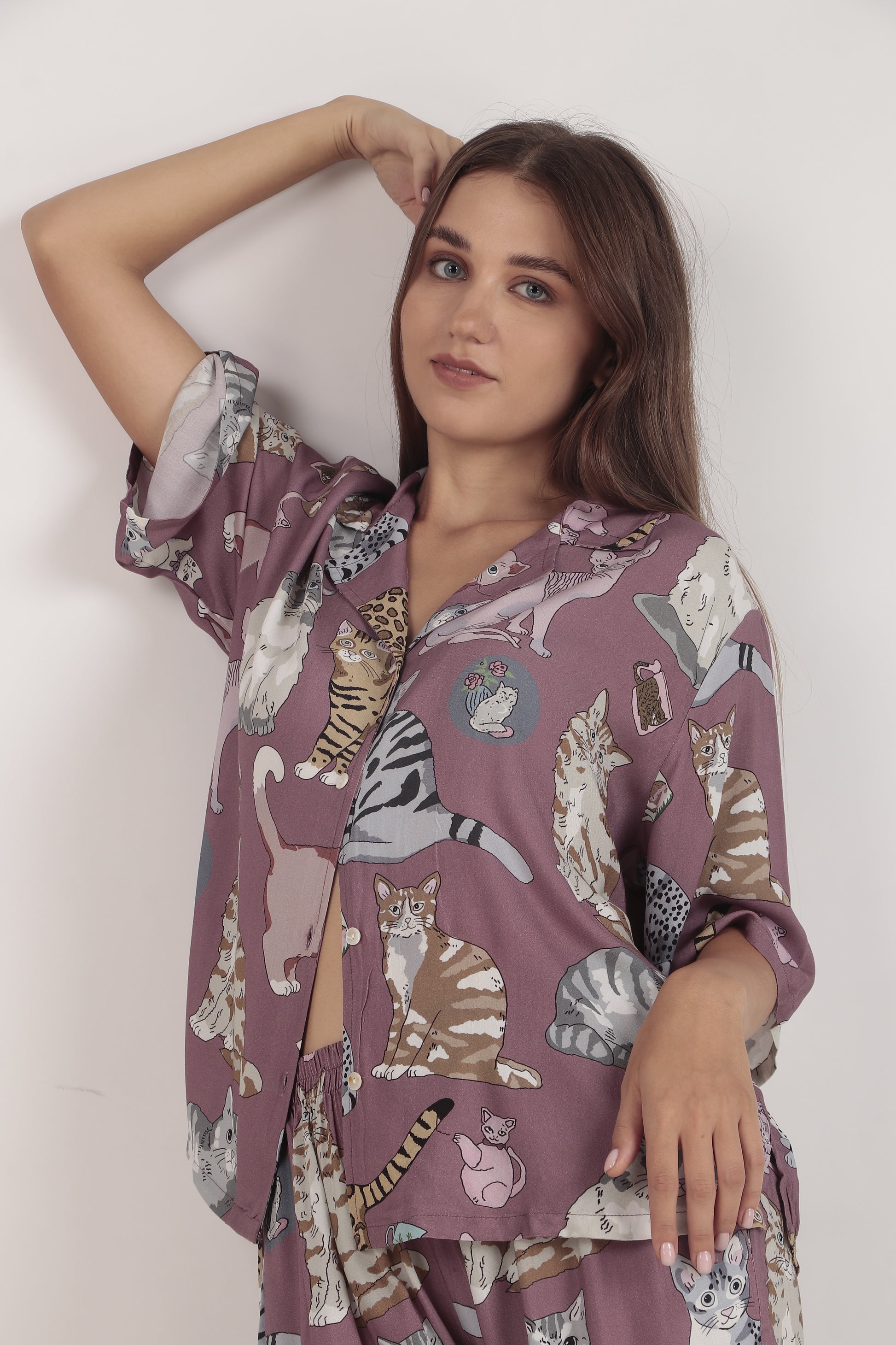 Meow Mauve Loungewear set | Masha at Broadway
