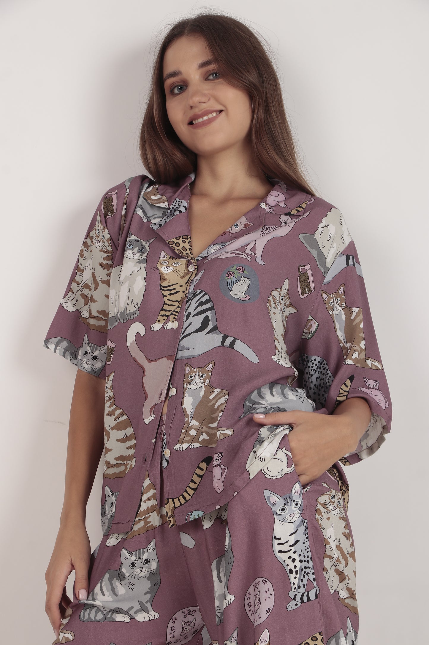 Meow Mauve Loungewear set | Masha at Broadway