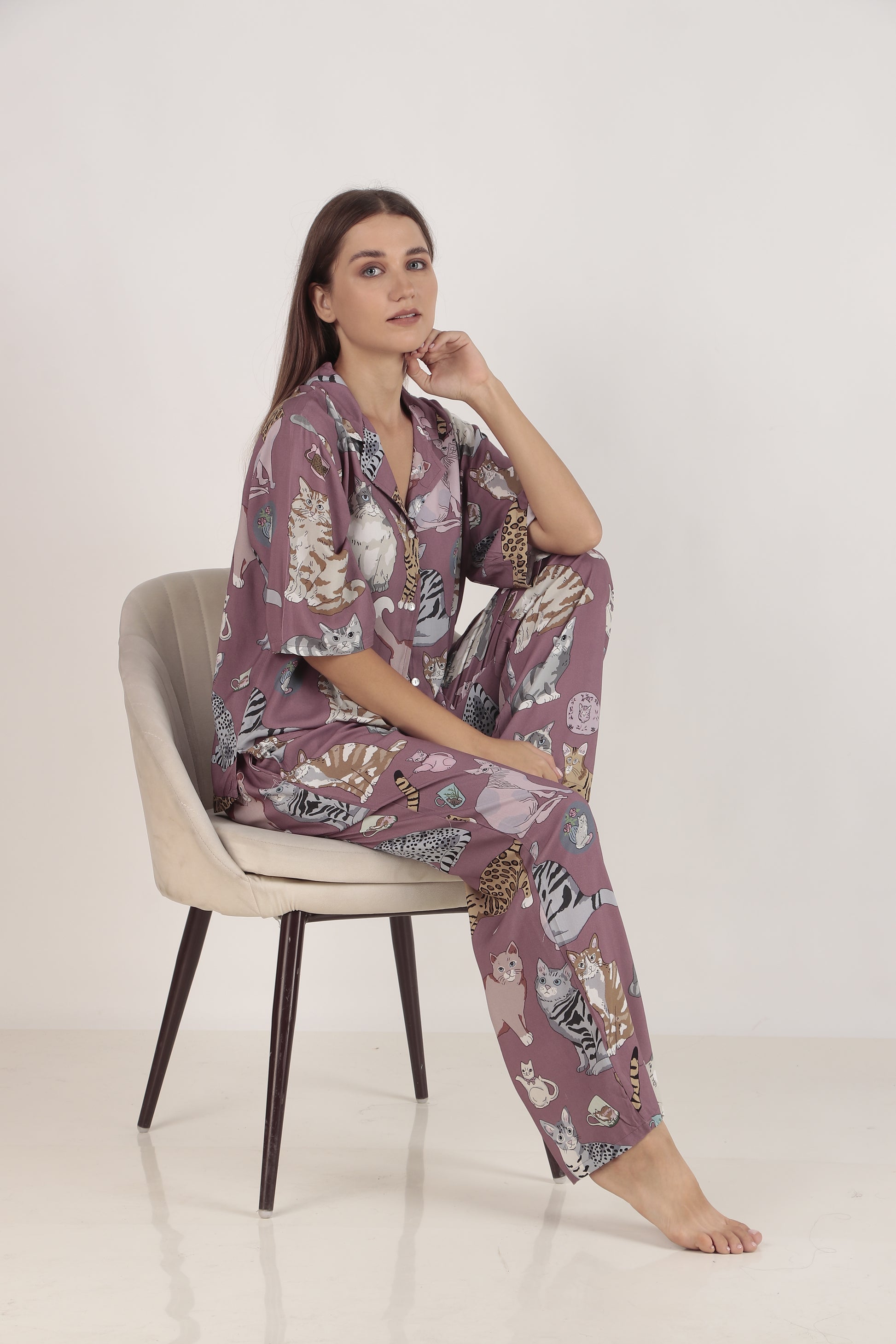 Meow Mauve Loungewear set | Masha at Broadway