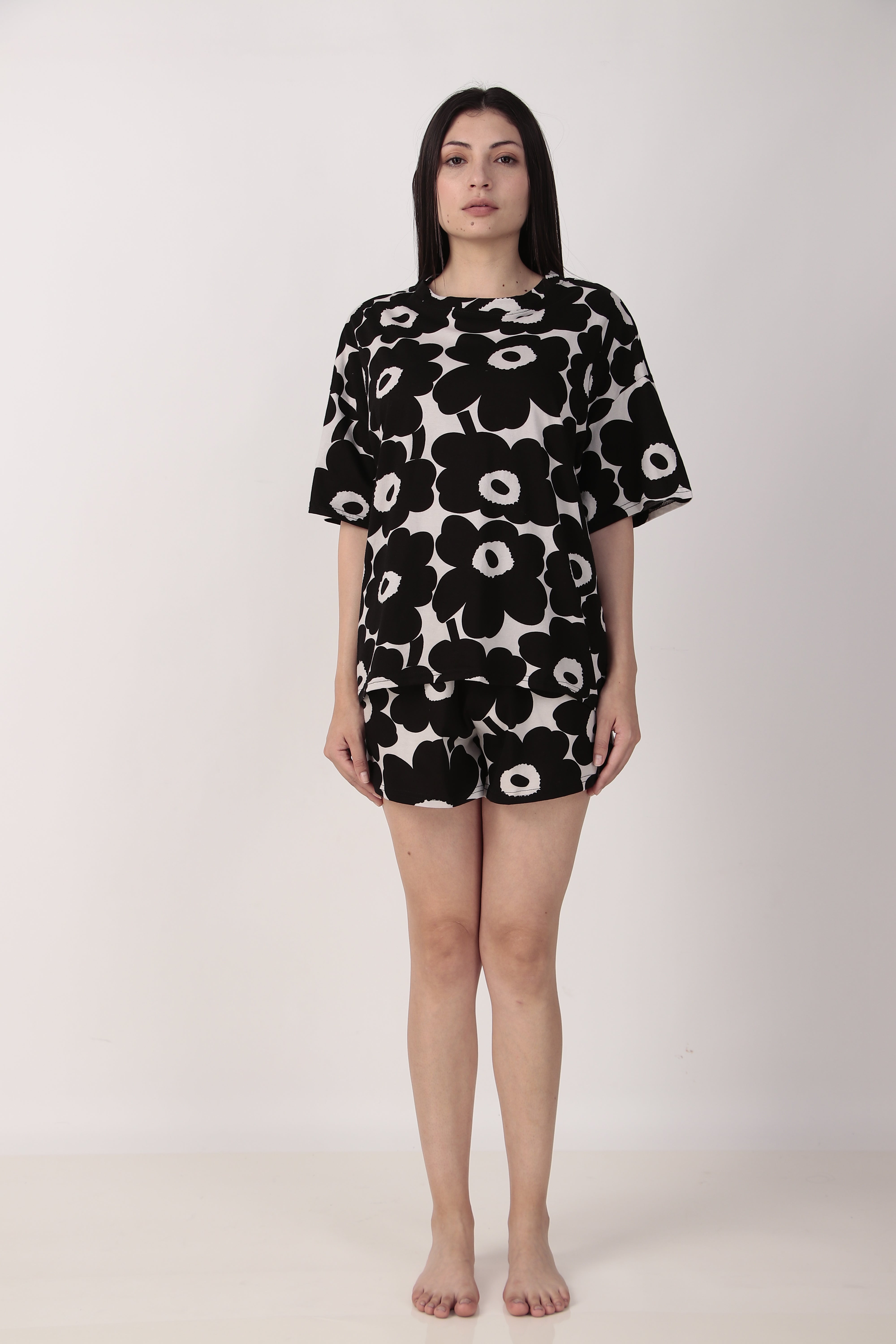Black Bloom Shorts Set | Masha at Broadway