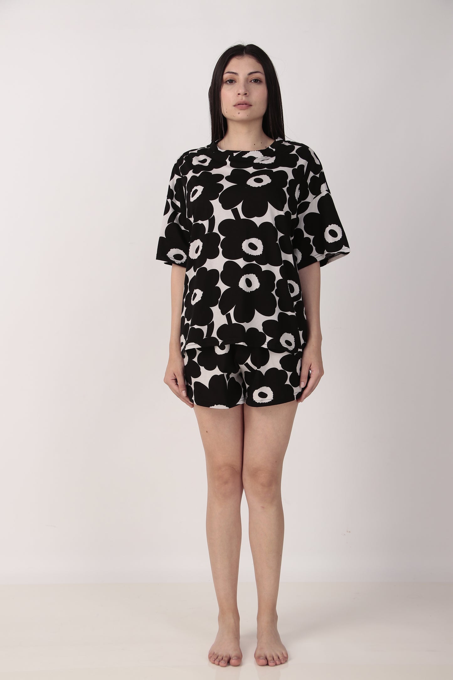 Black Bloom Shorts Set | Masha at Broadway