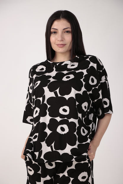 Black Bloom Shorts Set | Masha at Broadway