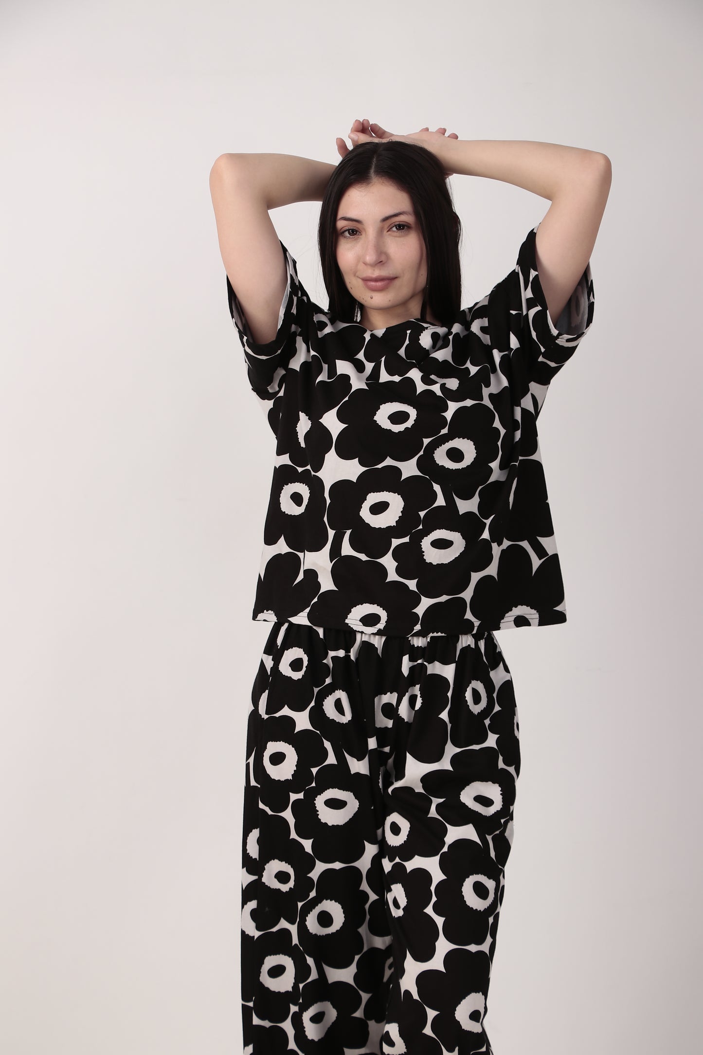 Black Bloom Oversized PJ Set | Masha at Broadway