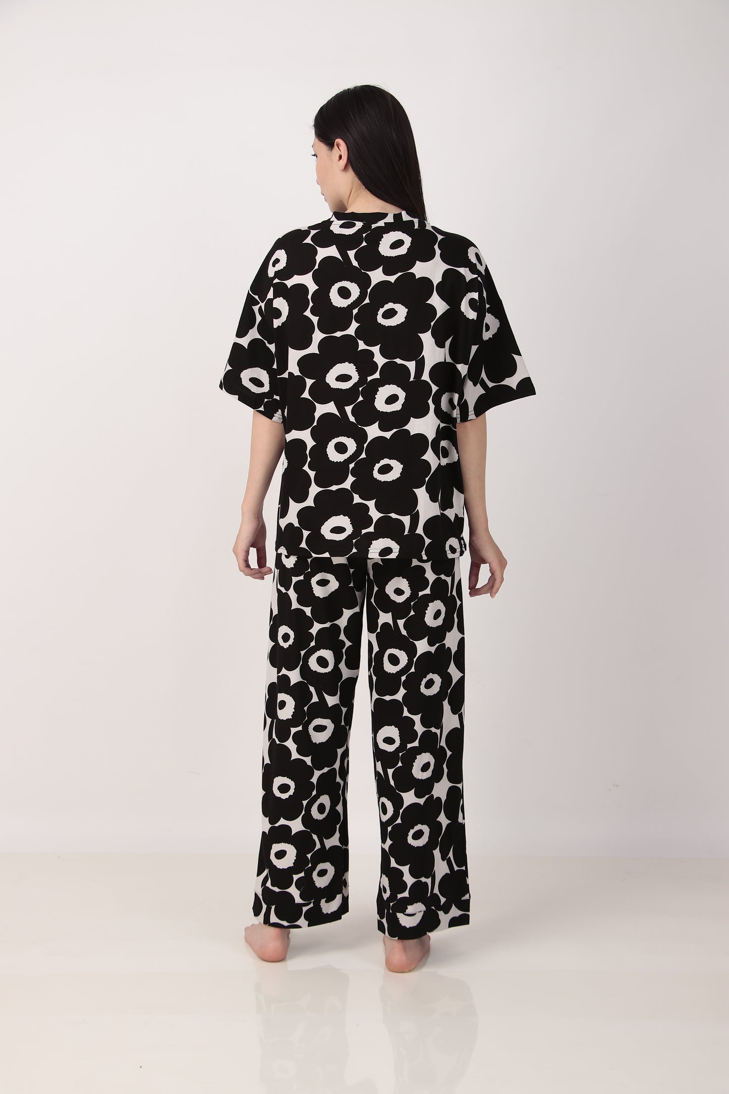 Black Bloom Oversized PJ Set | Masha at Broadway