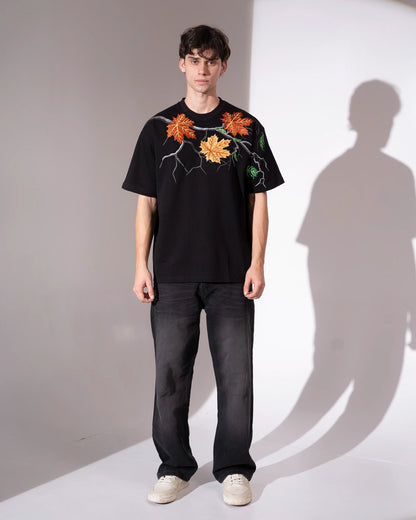 MAPLE LEAF T-SHIRT - BLACK